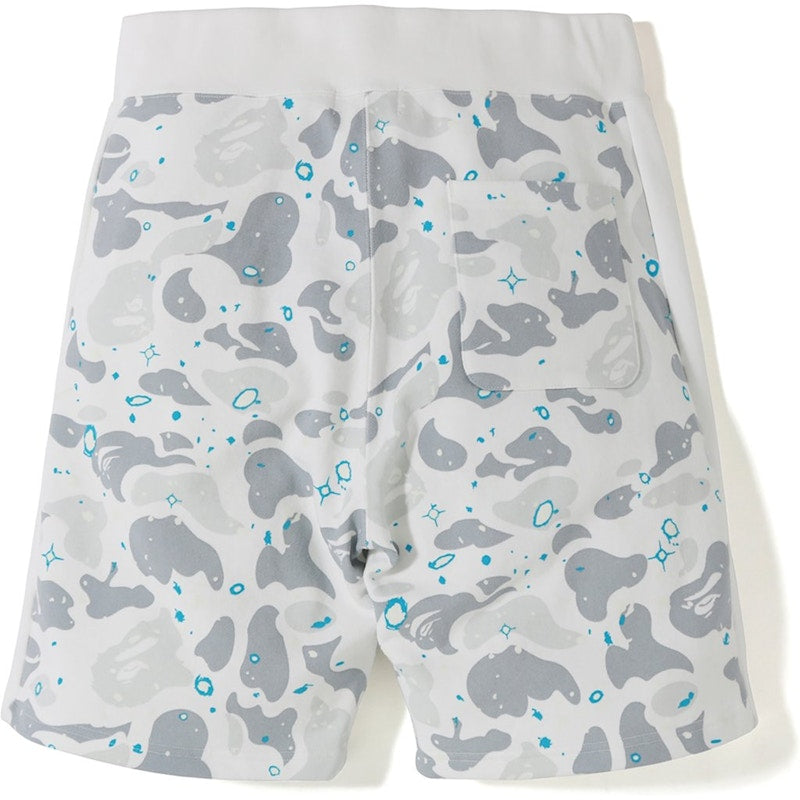 BAPE Space Camo Shark Sweat Shorts White
