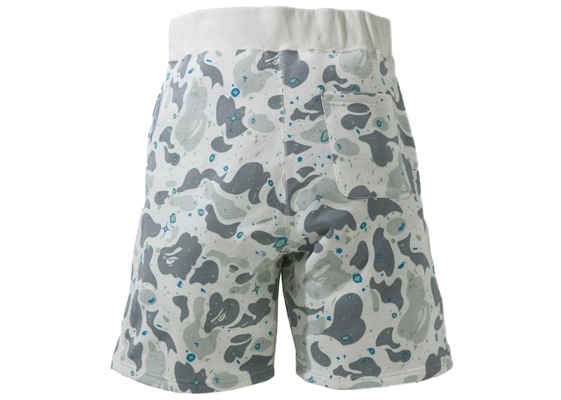 BAPE Space Camo Shark Sweat Shorts (SS21) White