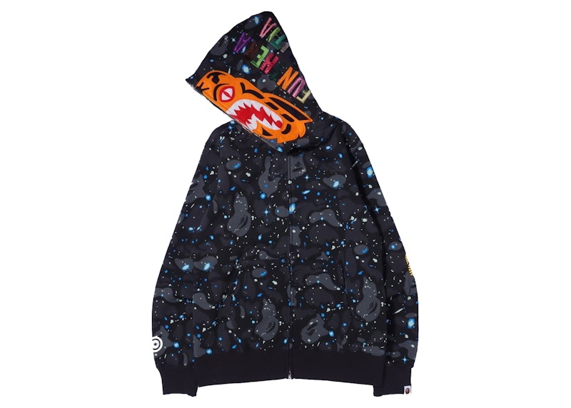 BAPE Space Camo Tiger Full Zip Hoodie Black