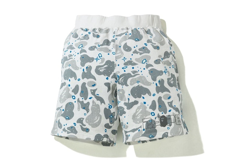 BAPE Space Camo Wide Sweatshort White