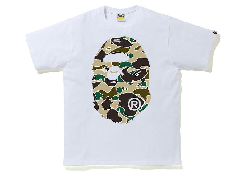 BAPE Sta Camo Big Ape Head Tee White/Yellow