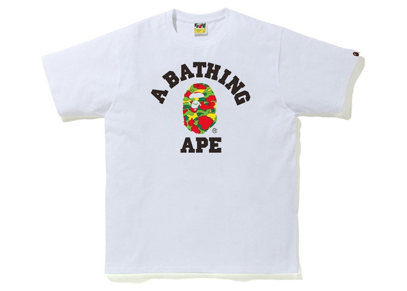 BAPE Sta Camo College Tee White/Multi