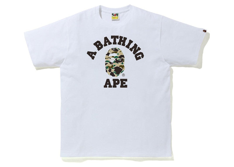 BAPE Sta Camo College Tee White/Yellow