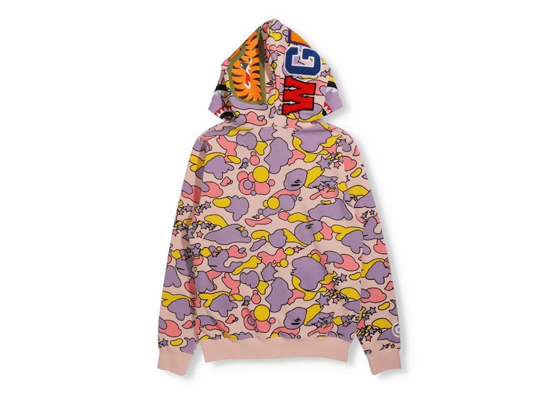BAPE Women's Sta Camo Shark Full Zip Hoodie Pink