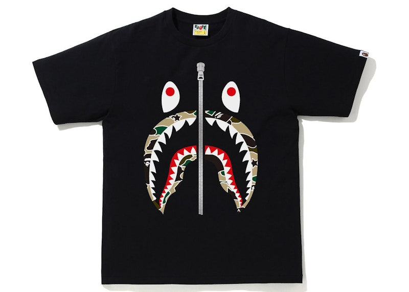 BAPE Sta Camo Shark Tee Black/Yellow