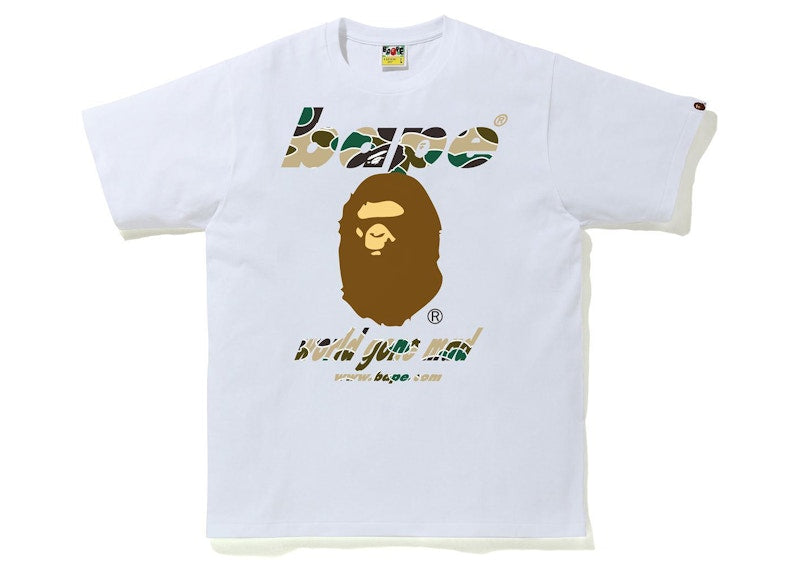 BAPE Sta Camo WGM Ape Head Tee White/Yellow