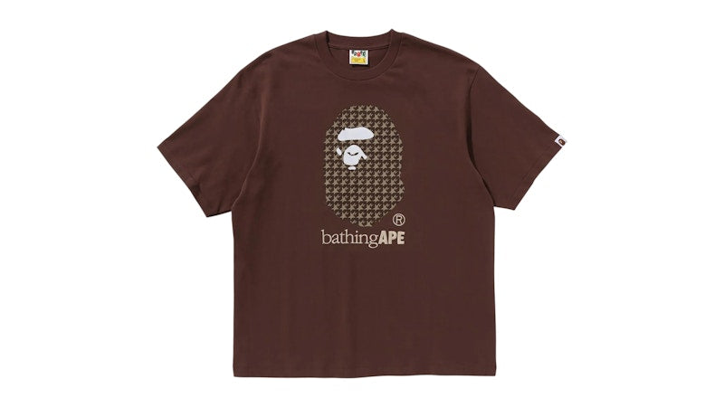 BAPE Sta Houndstooth By Bathing Ape Relaxed Fit Tee Brown