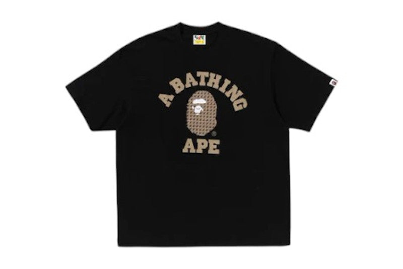 BAPE Sta Houndstooth College Relaxed Fit Tee Black