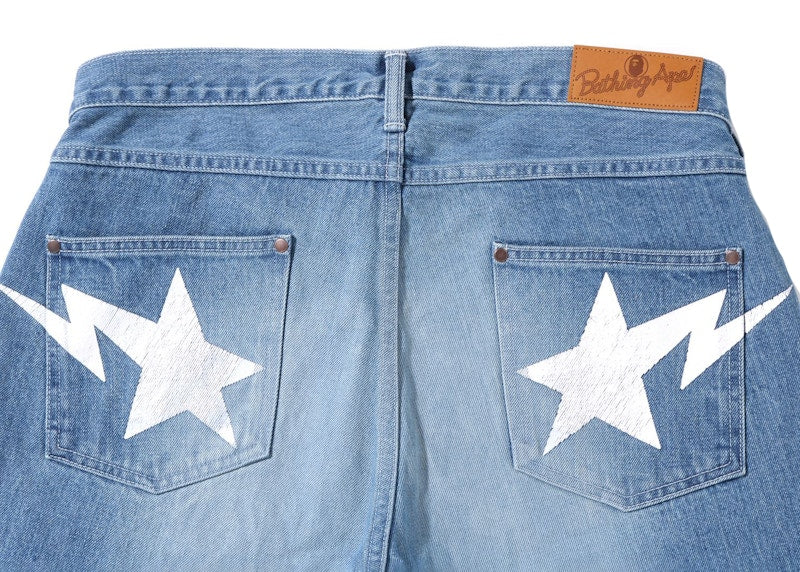 BAPE Sta Loose Fit Denim Pants Light Indigo