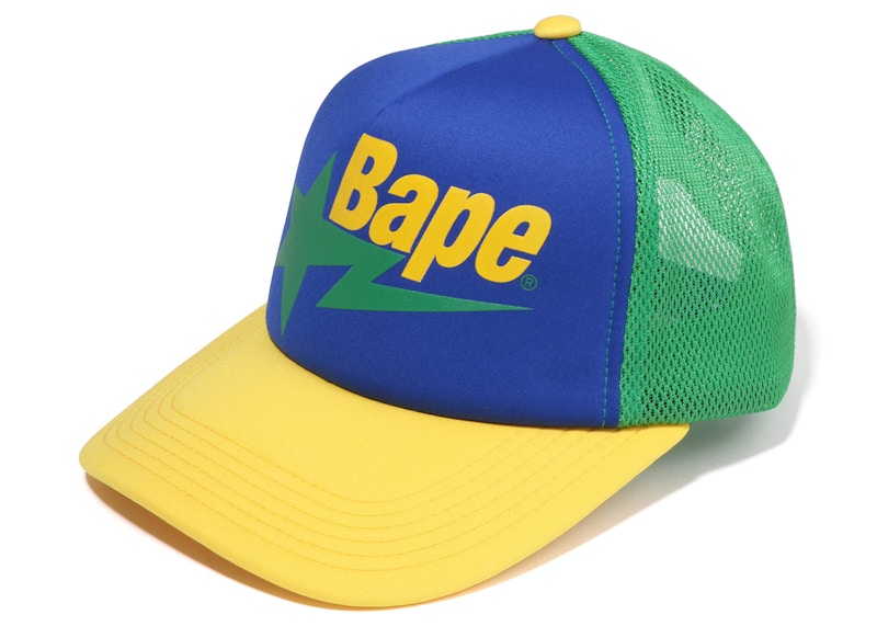 BAPE Sta Mesh Cap Yellow Green Blue