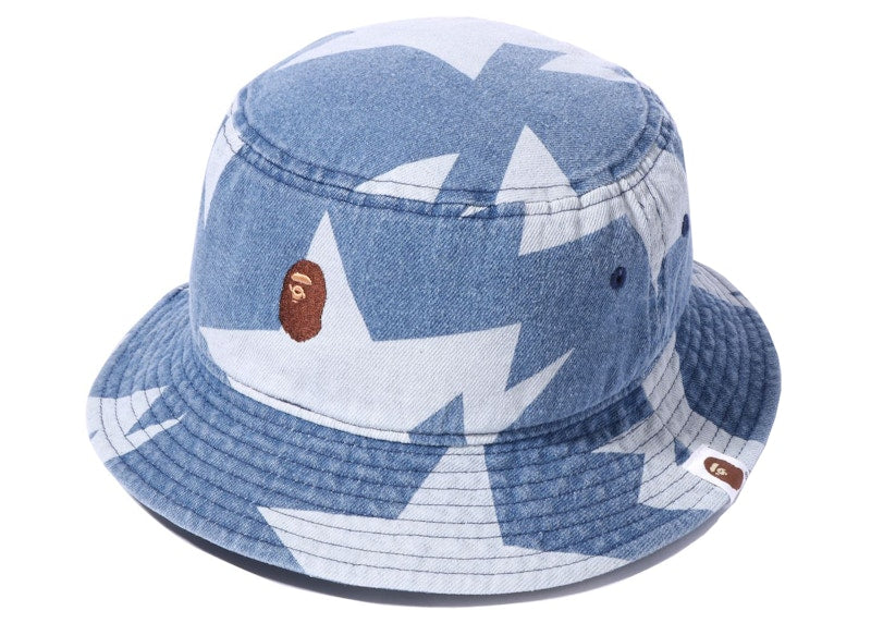 BAPE Sta Pattern Denim Bucket Hat Indigo