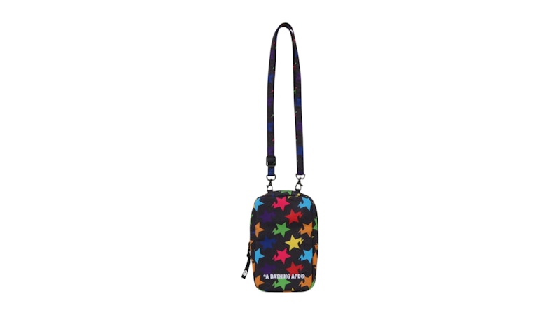BAPE Sta Pattern Phone Travel Shoulder Bag Black