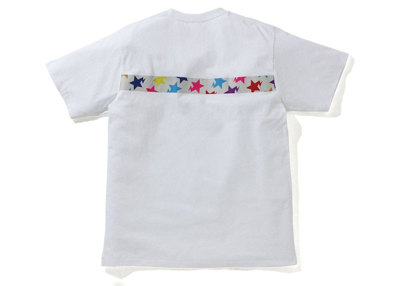BAPE Sta Pattern Tape Ape Head Tee White