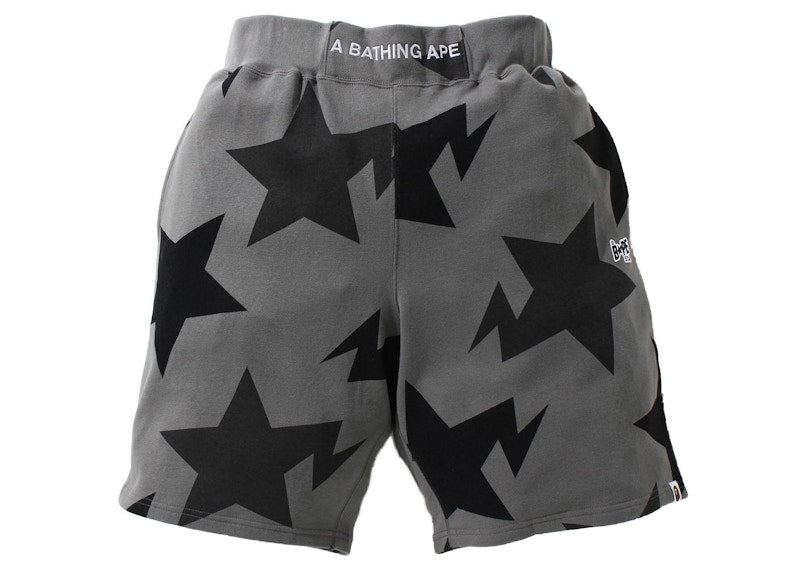 BAPE Sta Pattern Wide Fit Sweat Shorts Black