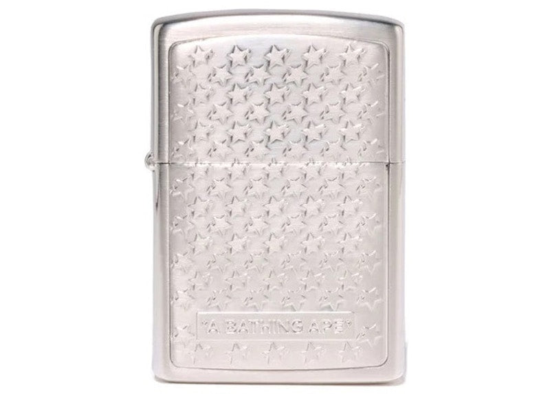 BAPE Sta Pattern Zippo Lighter Silver