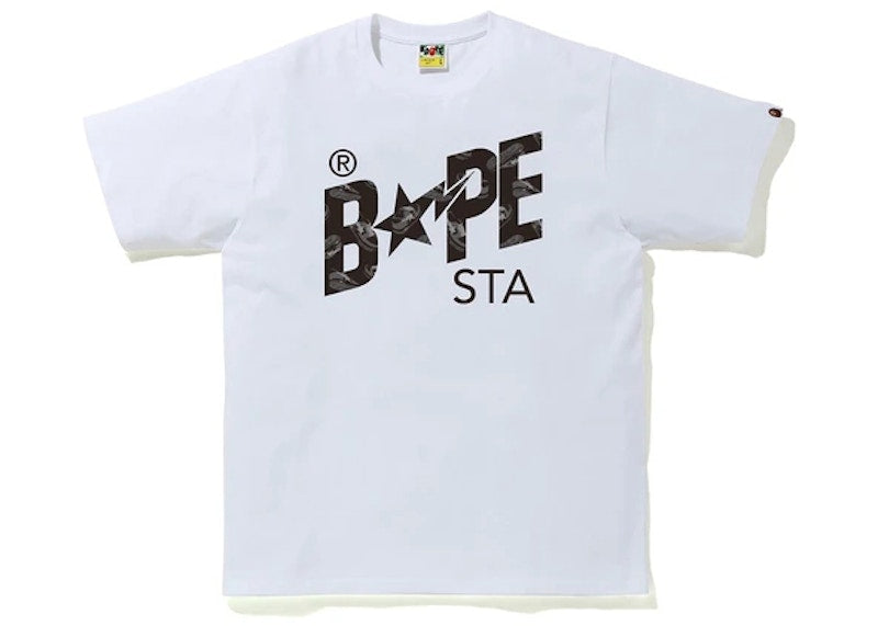 BAPE Sta Random Logo Tee White/Black