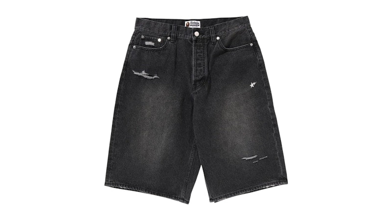 BAPE Sta Relaxed Fit Denim Shorts Black