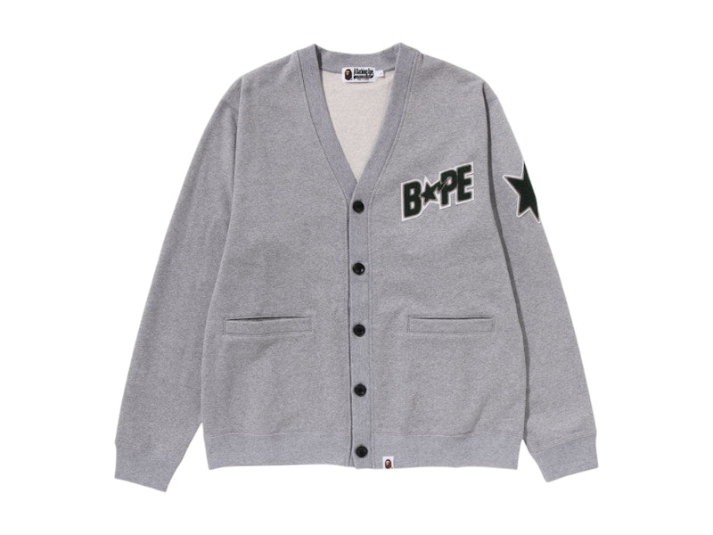 BAPE Sta Sweat Cardigan Grey