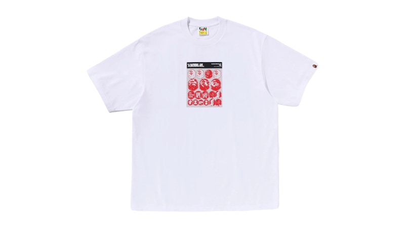BAPE Sticker Graphic Relaxed Fit Tee White