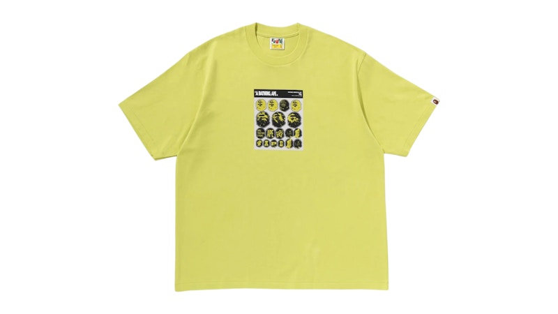 BAPE Sticker Graphic Relaxed Fit Tee Yellow