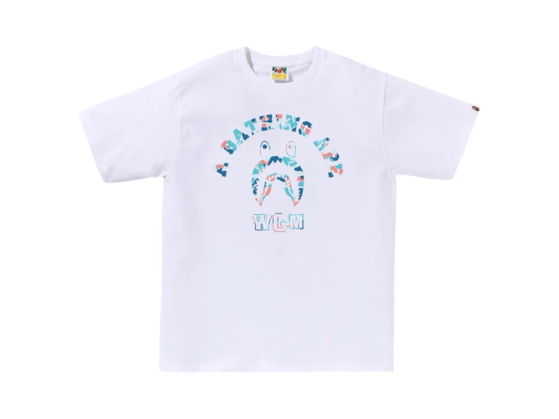 BAPE Store Hangzhou Shark College Tee White