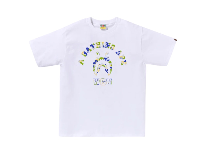 BAPE Store New Jersey Shark College Tee White