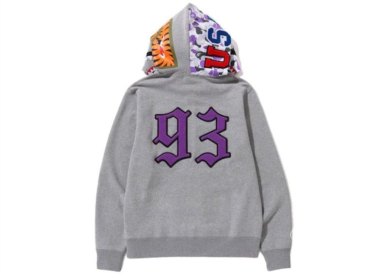 BAPE Store SOHO 18th Anniversary Shark Full Zip Hoodie Gray