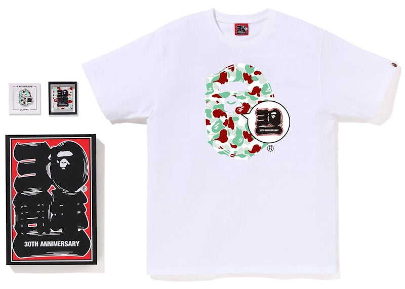 BAPE Store Sendai Bape 30th Anniversary Ape Head Tee Set White