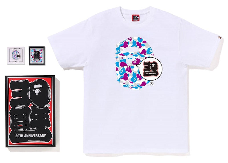 BAPE Store Yokohama Bape 30th Anniversary Ape Head Tee Set White
