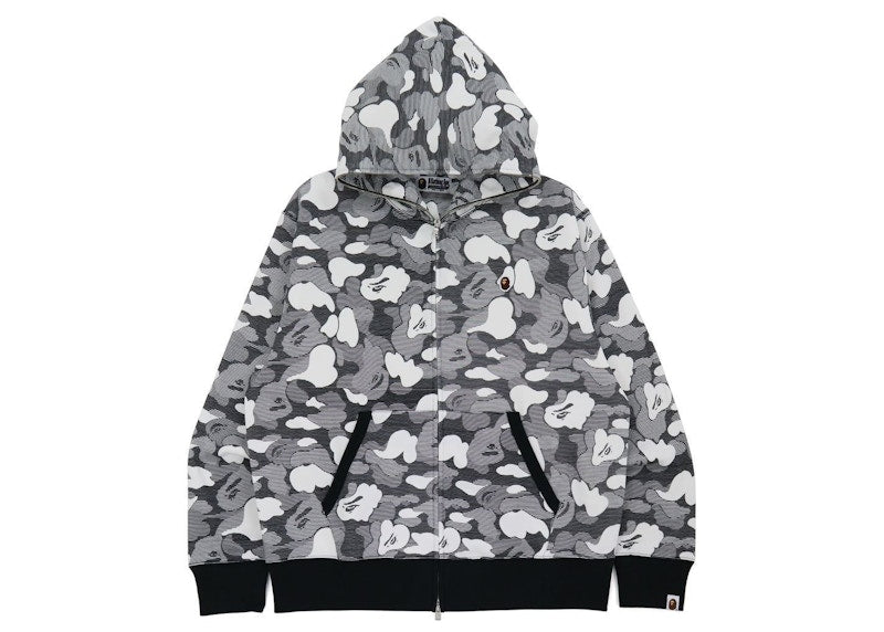 BAPE Stripe ABC Camo Relaxed Fit Full Zip Hoodie Black