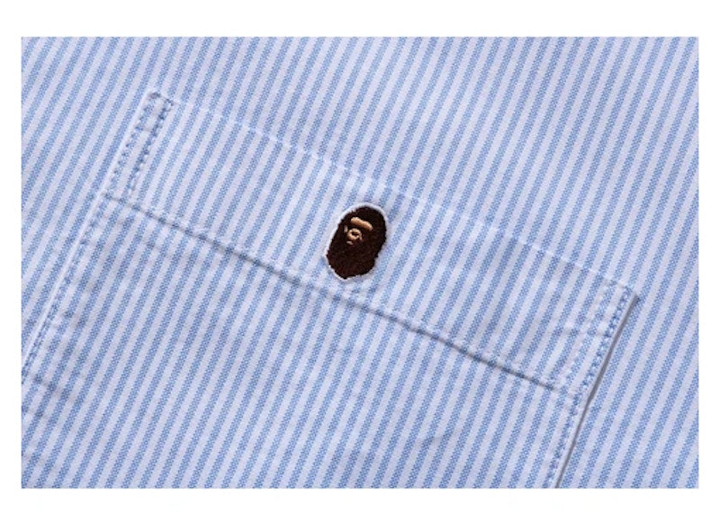 BAPE Stripe One Point Loose Fit Shirt Navy