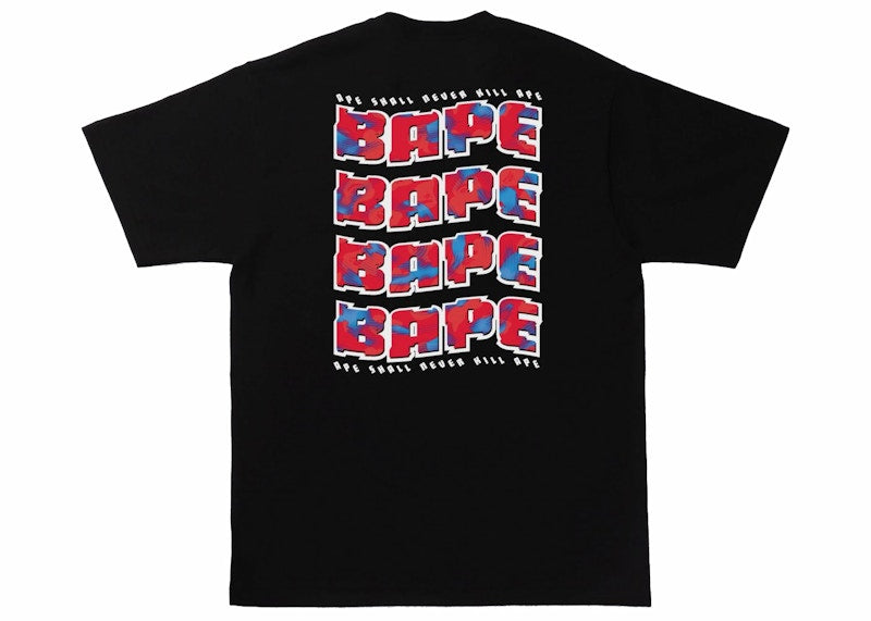 BAPE Stroke Camo Distortion Tee Black/Red