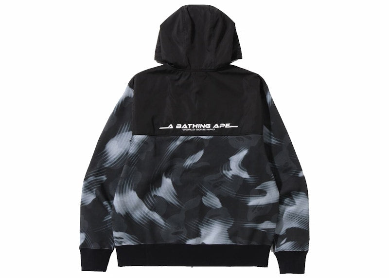 BAPE Stroke Camo Relaxed Fit Zip Hoodie Black