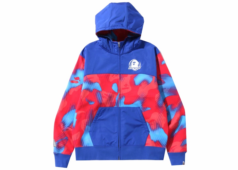 BAPE Stroke Camo Relaxed Fit Zip Hoodie Red