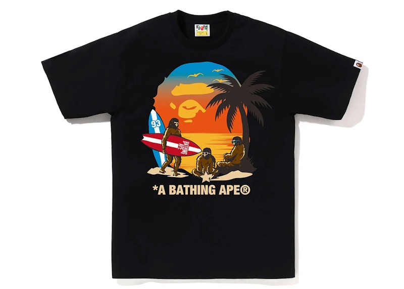 BAPE Sunset Beach Ape Head Tee Black