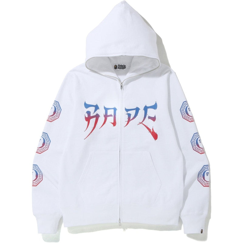 BAPE Swarovski Graphic Full Zip Hoodie White