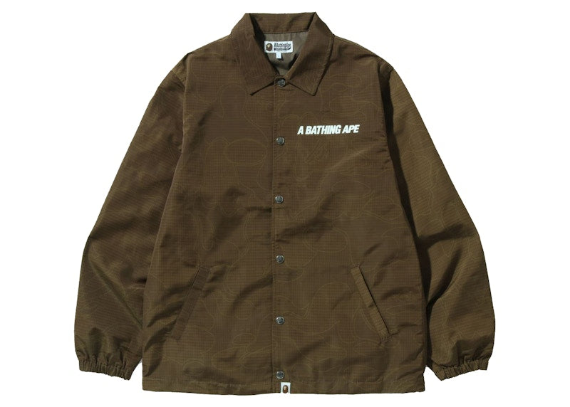 BAPE Text Code Camo Coach Jacket Brown