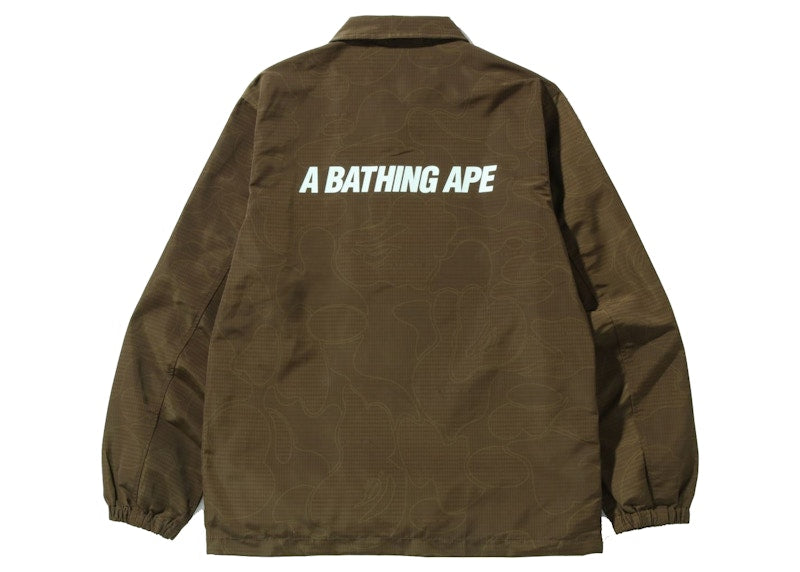 BAPE Text Code Camo Coach Jacket Brown
