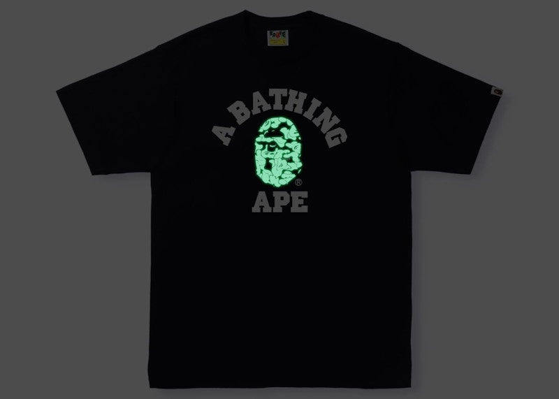 BAPE Text Code Camo College Tee Black