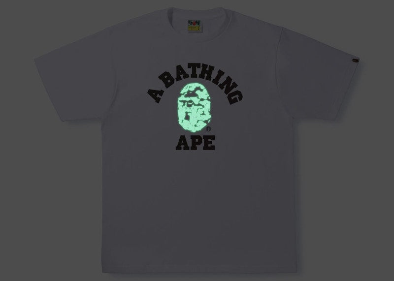 BAPE Text Code Camo College Tee White