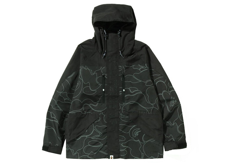 BAPE Text Code Camo Hoodie Jacket Black