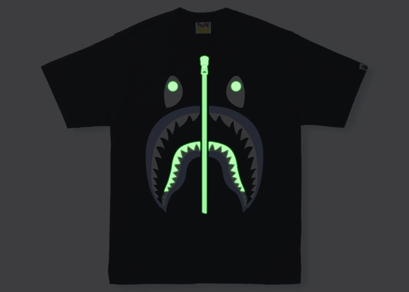 BAPE Text Code Camo Shark Tee Black