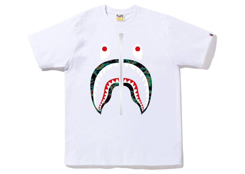 BAPE Thermography Shark Tee White