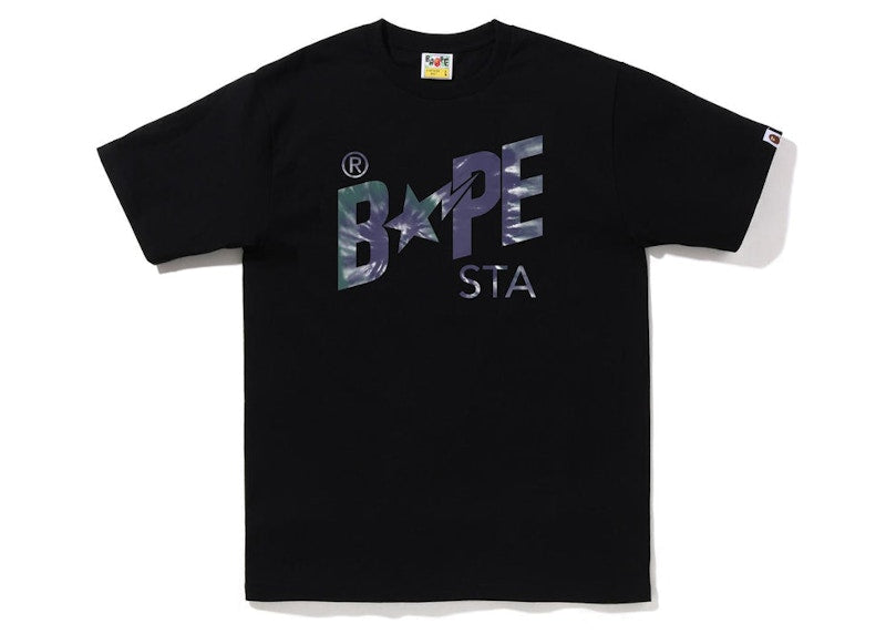 BAPE Tie Dye Bape Sta Logo Tee Black Purple