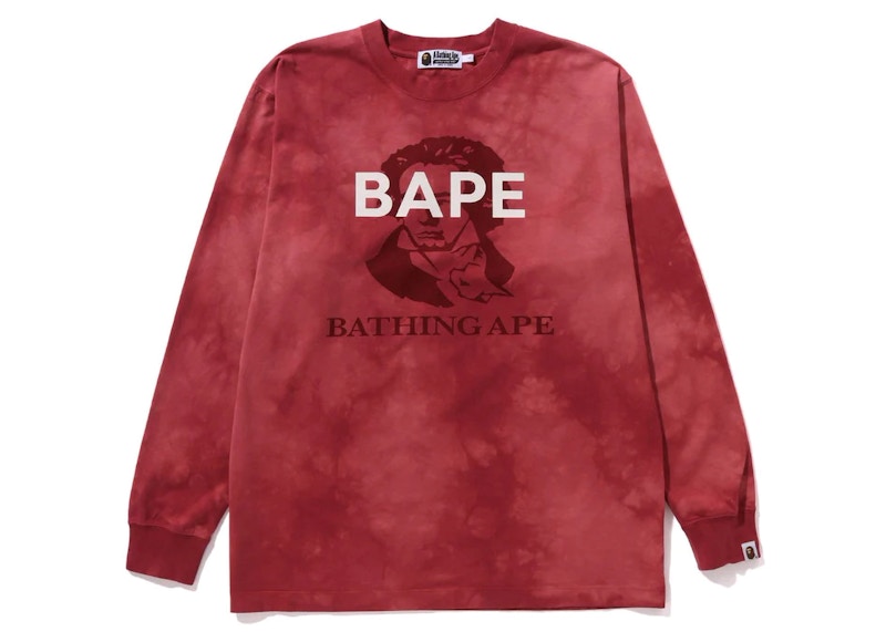 BAPE Tie Dye Bathing Ape L/S Tee Red