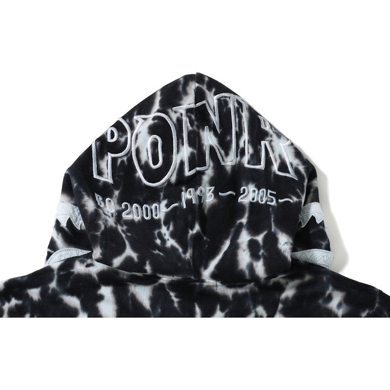 BAPE Tie Dye PONR Shark Wide Full Zip Hoodie Black
