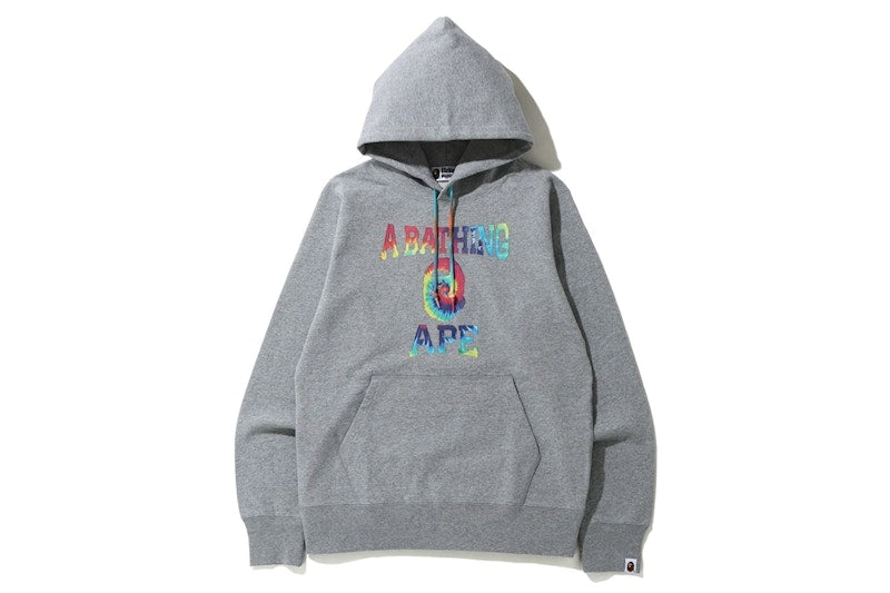 BAPE Tie Dye Pullover Hoodie Grey/Multi