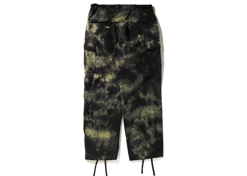 BAPE Tie Dye Relaxed Fit 6 Pocket Pants Black