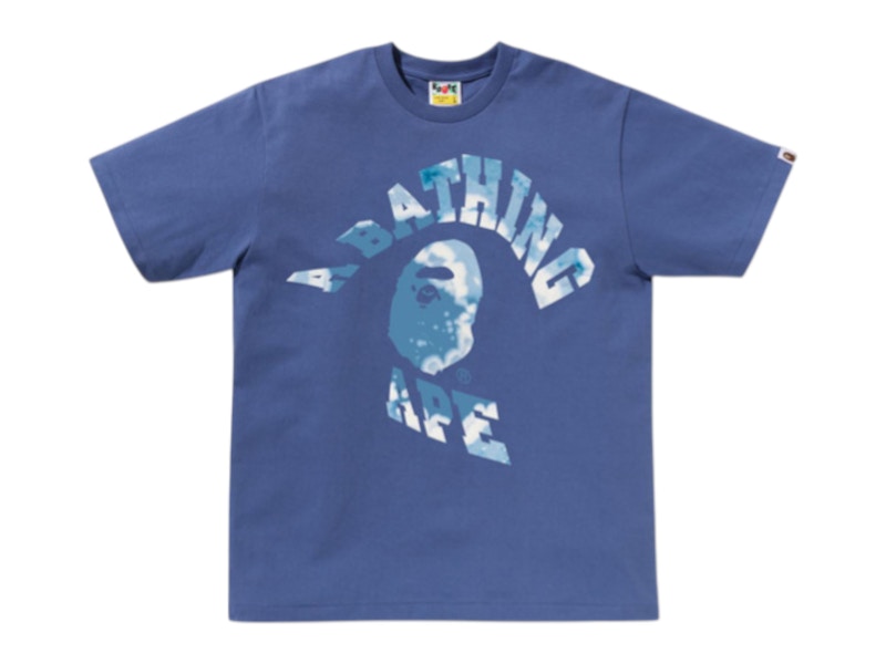 BAPE Tie Dye Twist College Tee Navy