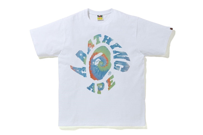 BAPE Tie Dye Twist College Tee White/Sax